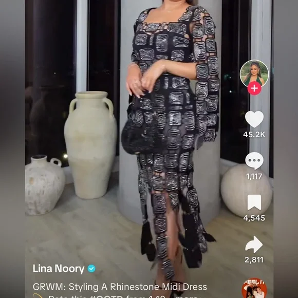 Viral Akira Black and Silver sequin Dress - Picture 2 of 8